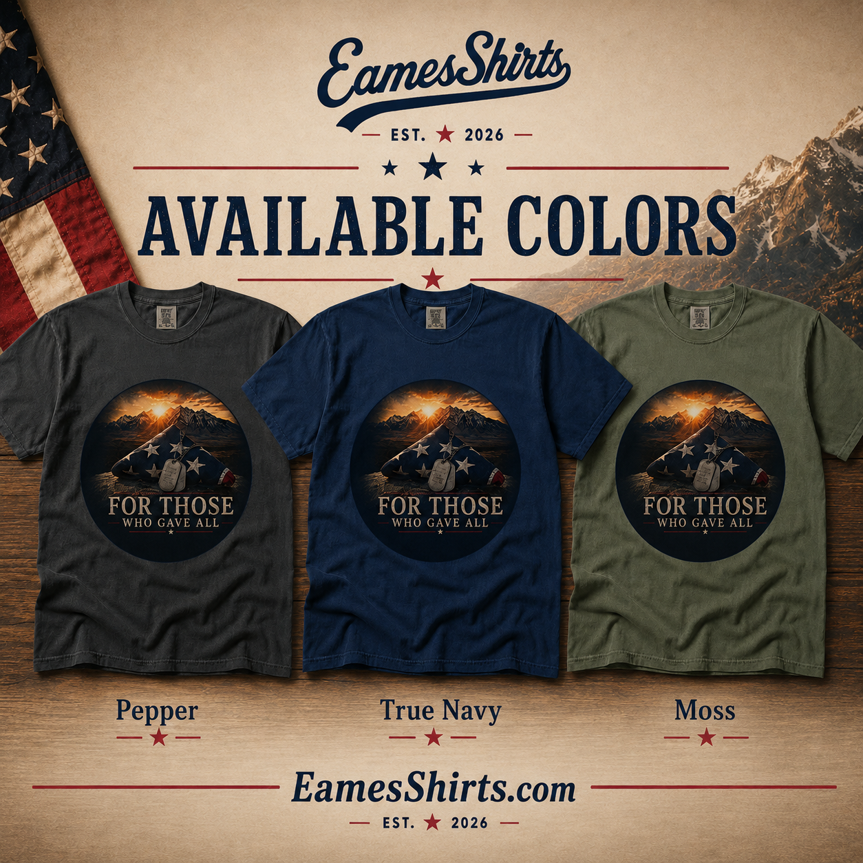 For Those Who Gave All Tee | Comfort Colors 1717 | Patriotic Veteran Memorial T-Shirt