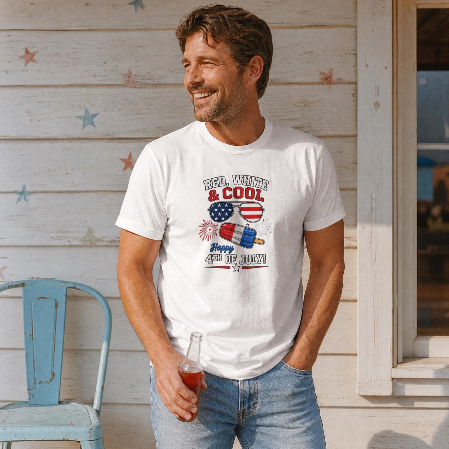Red, White & Cool Patriotic T-Shirt – Popsicle 4th of July Fireworks Tee
