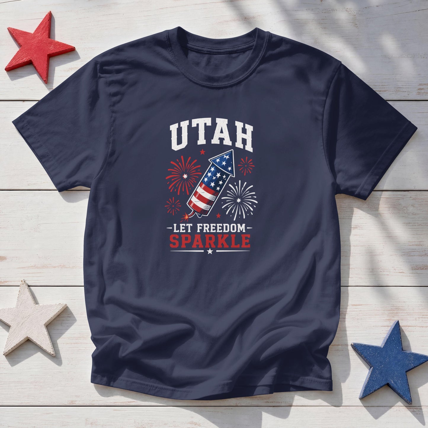 Utah Let Freedom Sparkle T-Shirt – Patriotic 4th of July Utah Tee