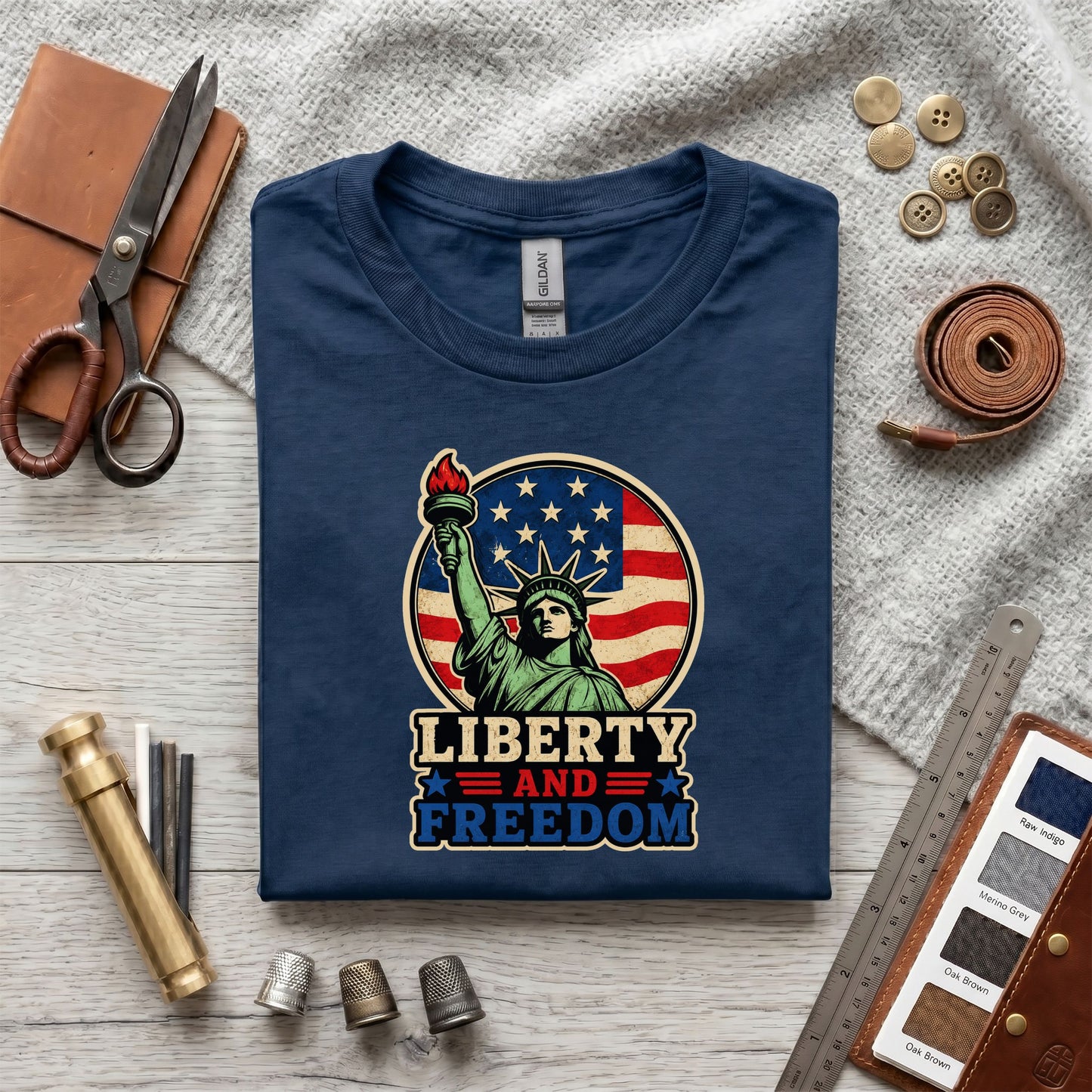 Liberty and Freedom Patriotic T-Shirt – Statue of Liberty Americana USA Pride Tee