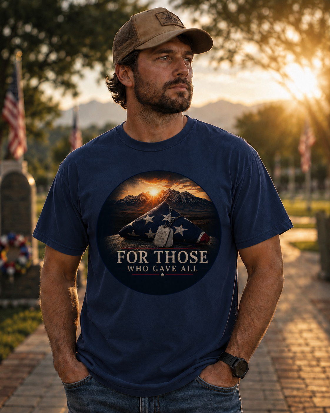 For Those Who Gave All Tee | Comfort Colors 1717 | Patriotic Veteran Memorial T-Shirt
