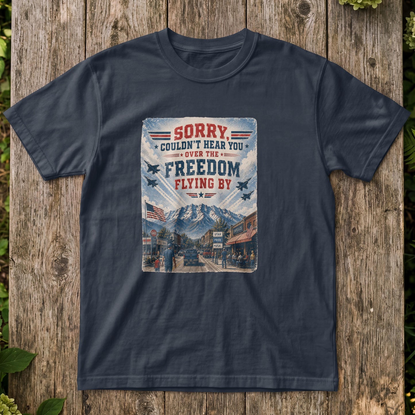 Sorry, Couldn't Hear You Over The Freedom Flying By T-Shirt – Patriotic Flyover Tee
