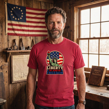 Liberty and Freedom Patriotic T-Shirt – Statue of Liberty Americana USA Pride Tee