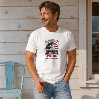 250 Years of American Pride T-Shirt – 1776-2026 Bald Eagle USA Patriotic Tee