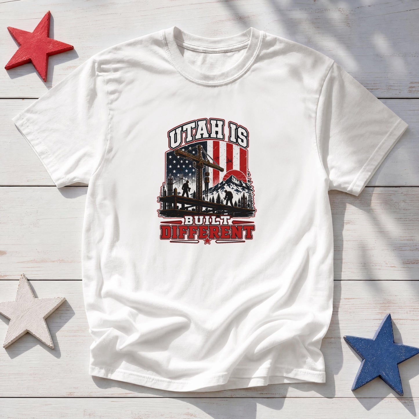 Utah Is Built Different T-Shirt – Utah Pride Patriotic Beehive State Tee