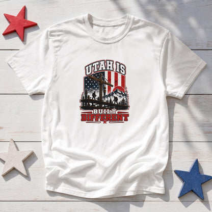 Utah Is Built Different T-Shirt – Utah Pride Patriotic Beehive State Tee