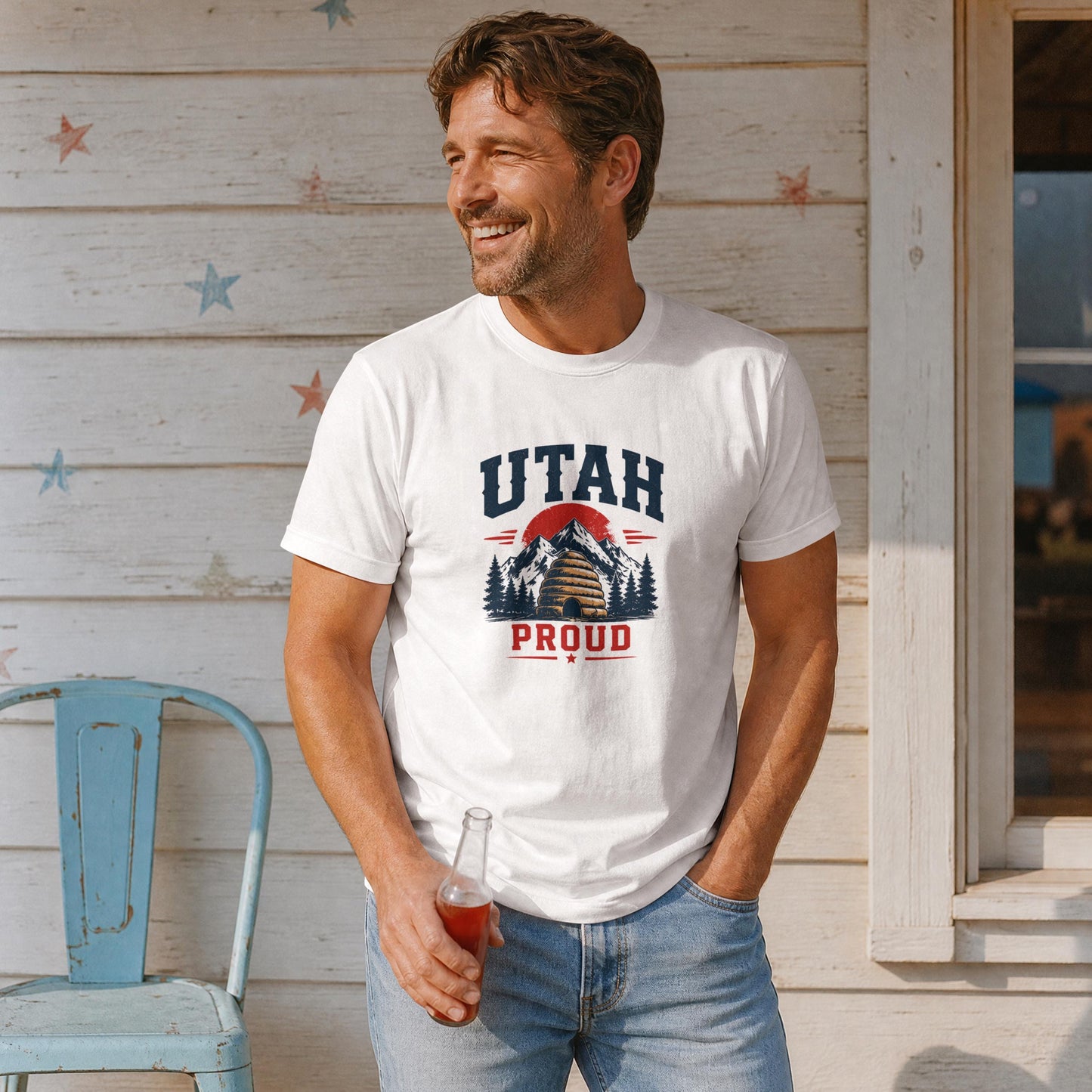 Utah Proud T-Shirt – Beehive State Mountains Patriotic Tee