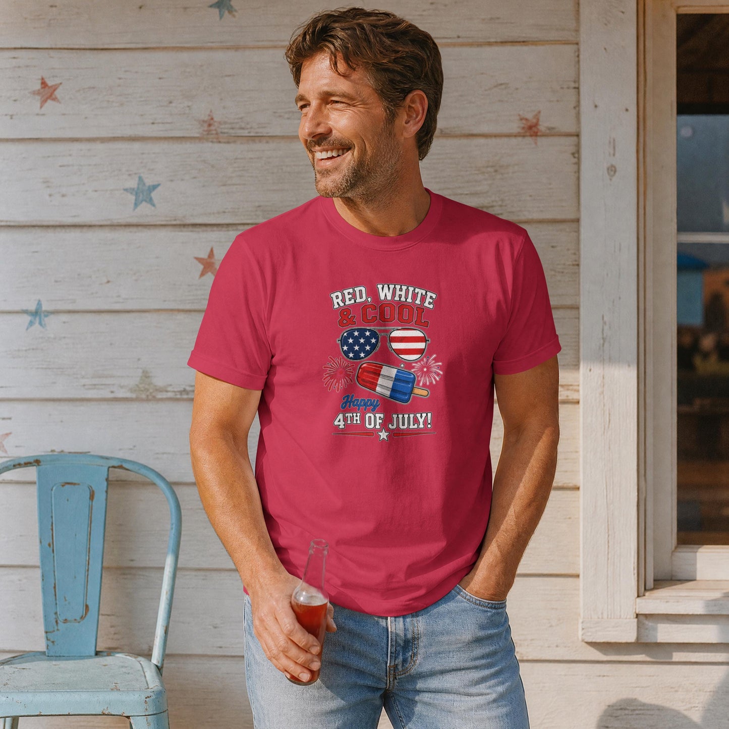 Red, White & Cool Patriotic T-Shirt – Popsicle 4th of July Fireworks Tee