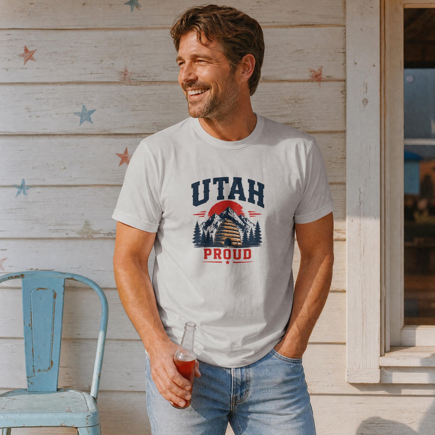 Utah Proud T-Shirt – Beehive State Mountains Patriotic Tee
