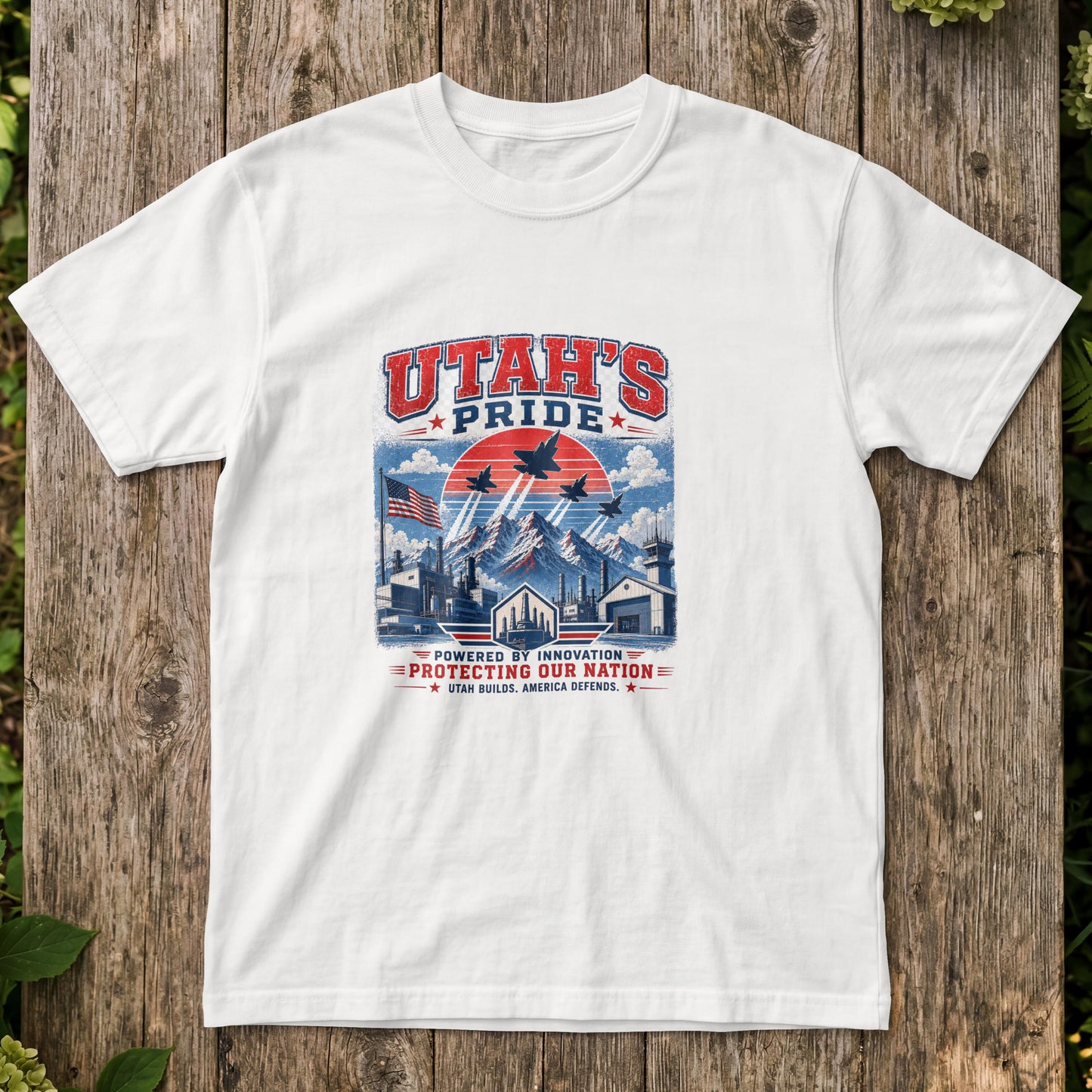 Utah’s Pride F-35 T-Shirt – Utah Builds America Defends Patriotic Tee