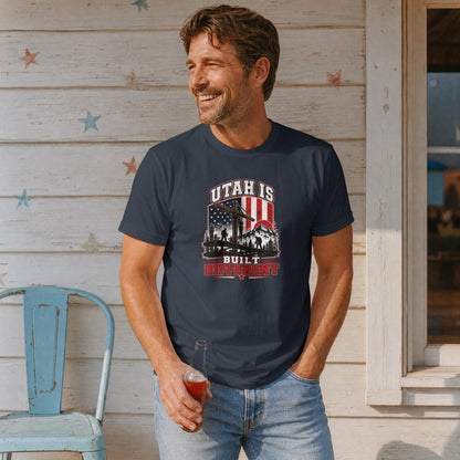 Utah Is Built Different T-Shirt – Utah Pride Patriotic Beehive State Tee