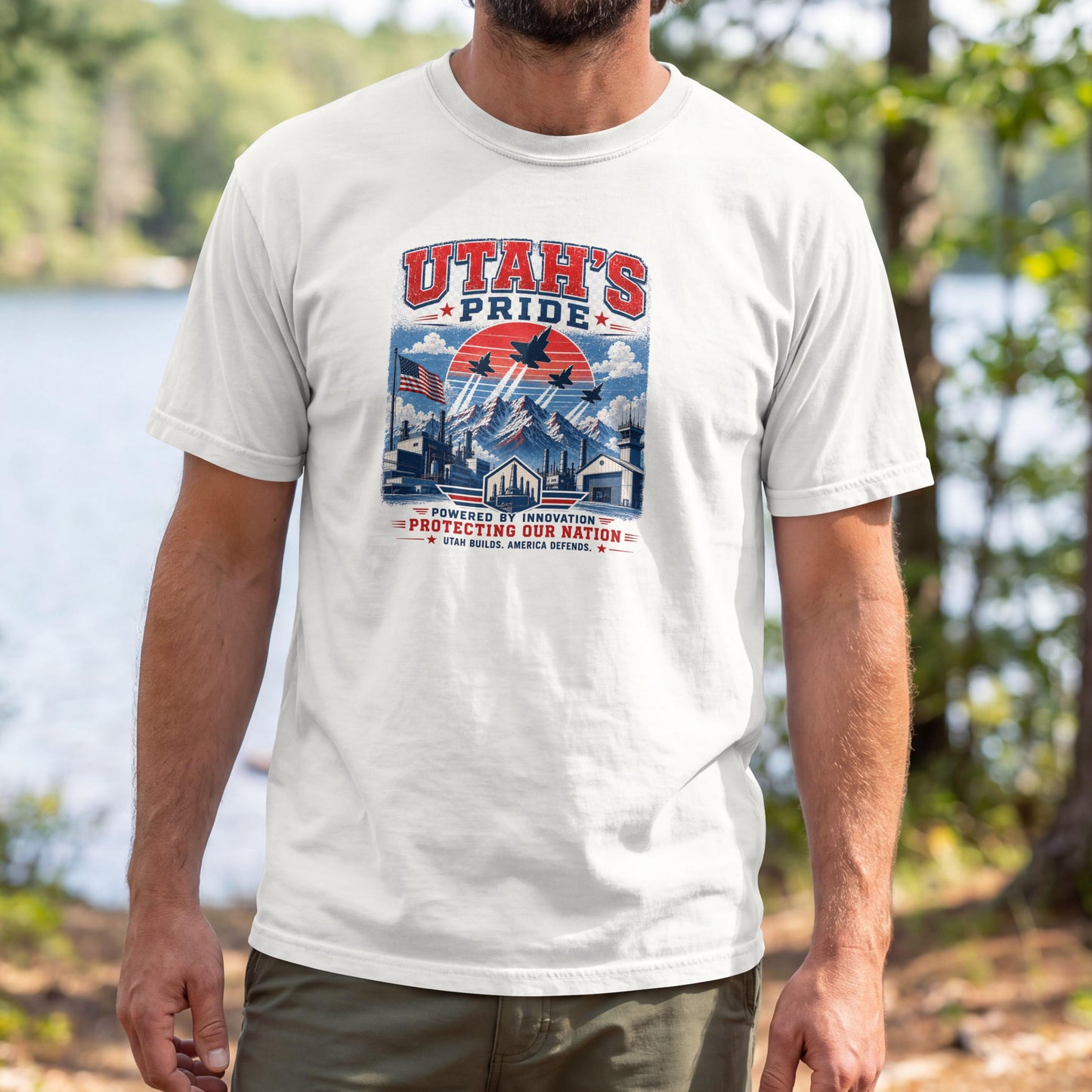 Utah’s Pride F-35 T-Shirt – Utah Builds America Defends Patriotic Tee