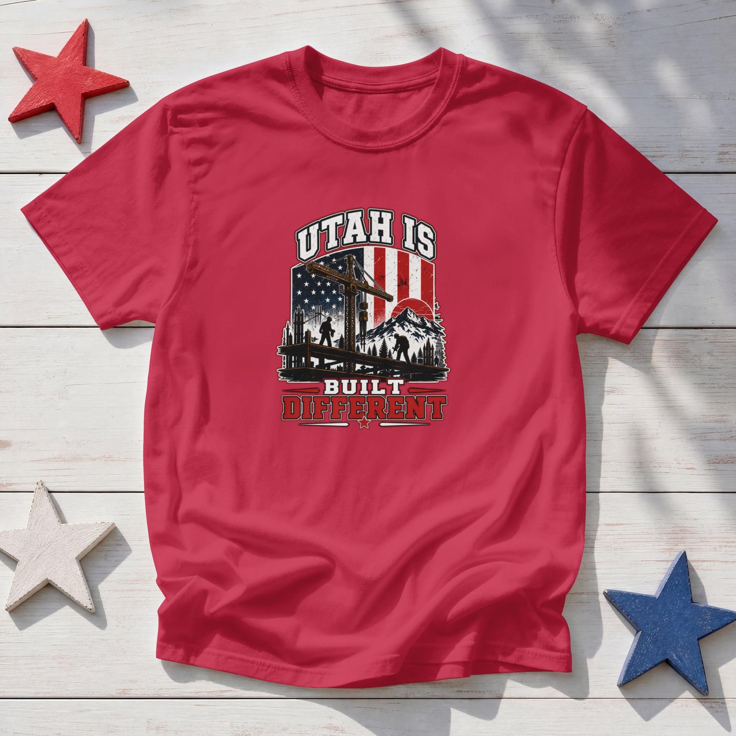 Utah Is Built Different T-Shirt – Utah Pride Patriotic Beehive State Tee