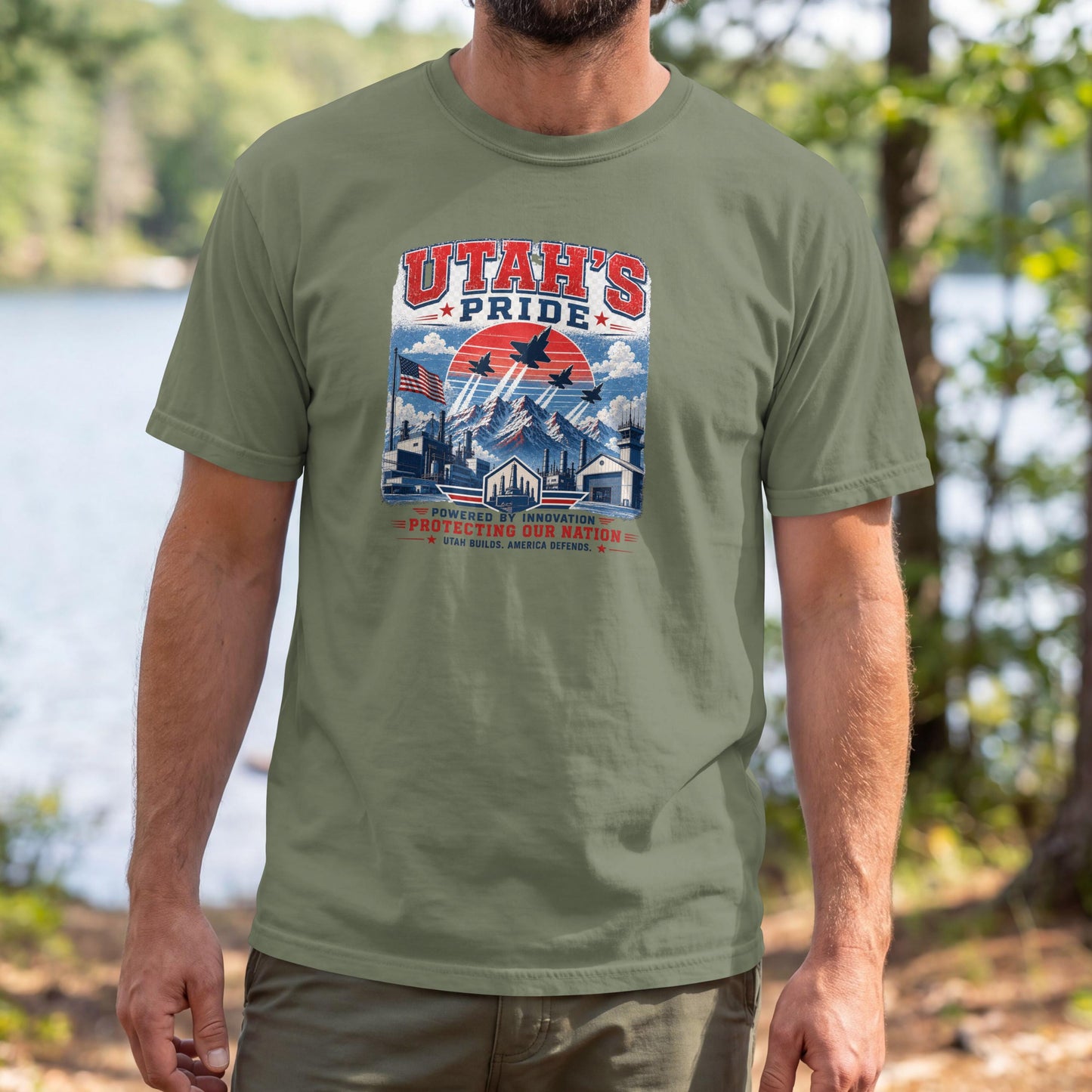 Utah’s Pride F-35 T-Shirt – Utah Builds America Defends Patriotic Tee
