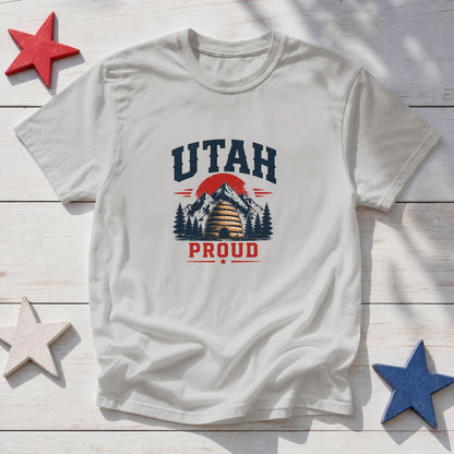 Utah Proud T-Shirt – Beehive State Mountains Patriotic Tee