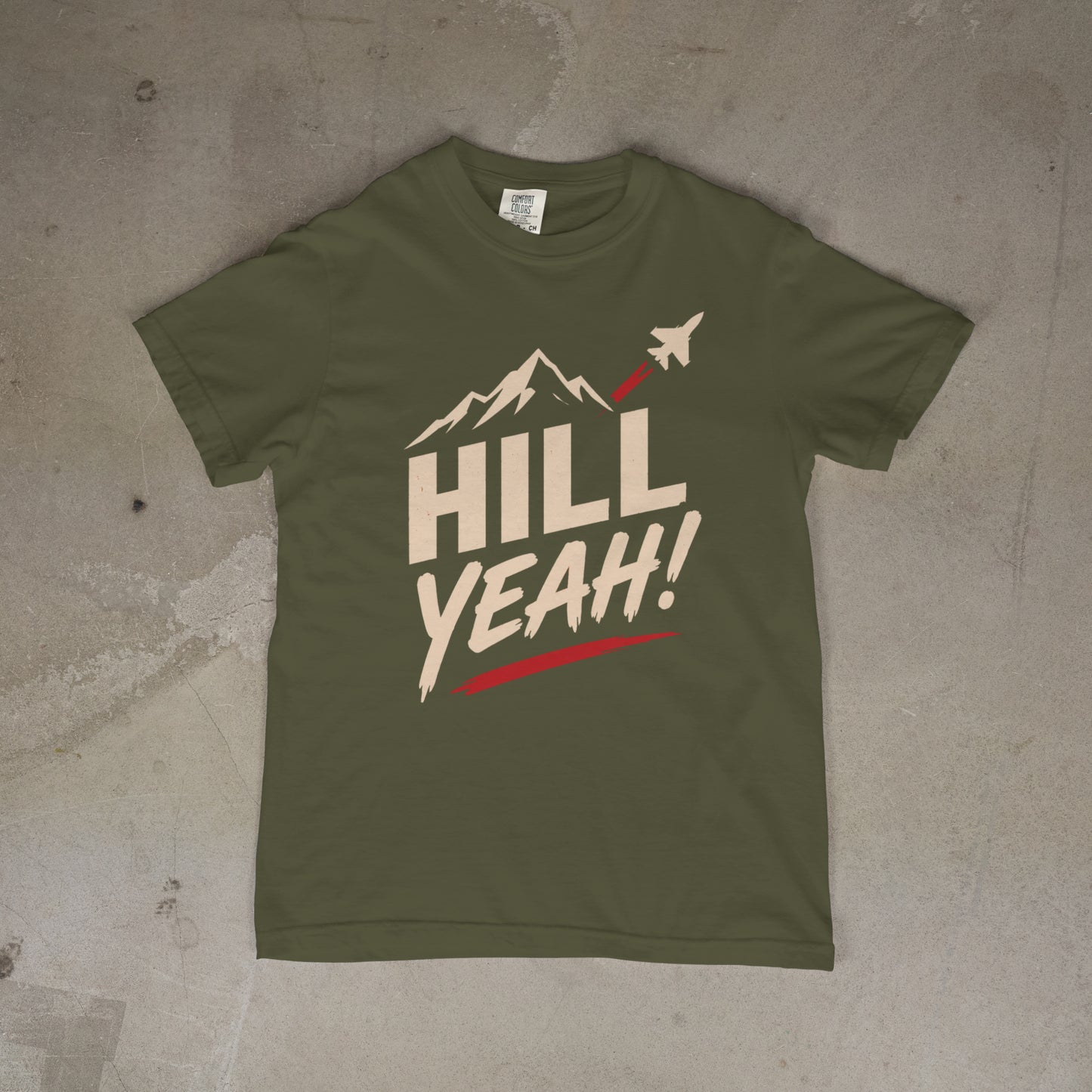 Hill Yeah! Hill AFB Utah Aviation T-Shirt - Fighter Jet Mountain Patriotic Tee