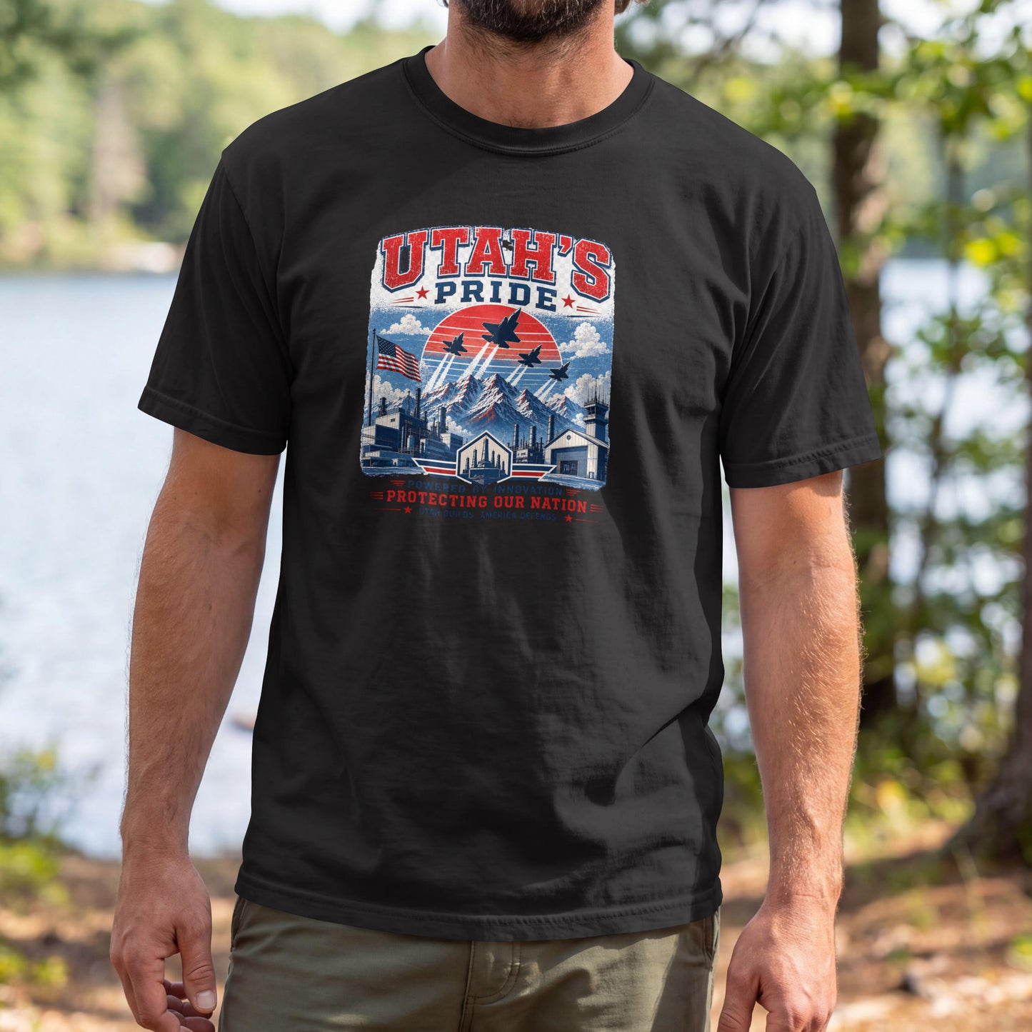 Utah’s Pride F-35 T-Shirt – Utah Builds America Defends Patriotic Tee