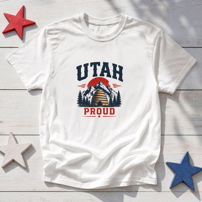 Utah Proud T-Shirt – Beehive State Mountains Patriotic Tee