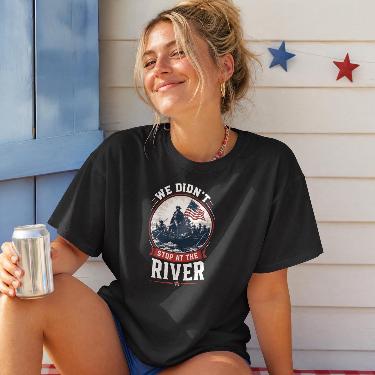 We Didn't Stop At The River T-Shirt – Patriotic American Warrior 1776 Tee
