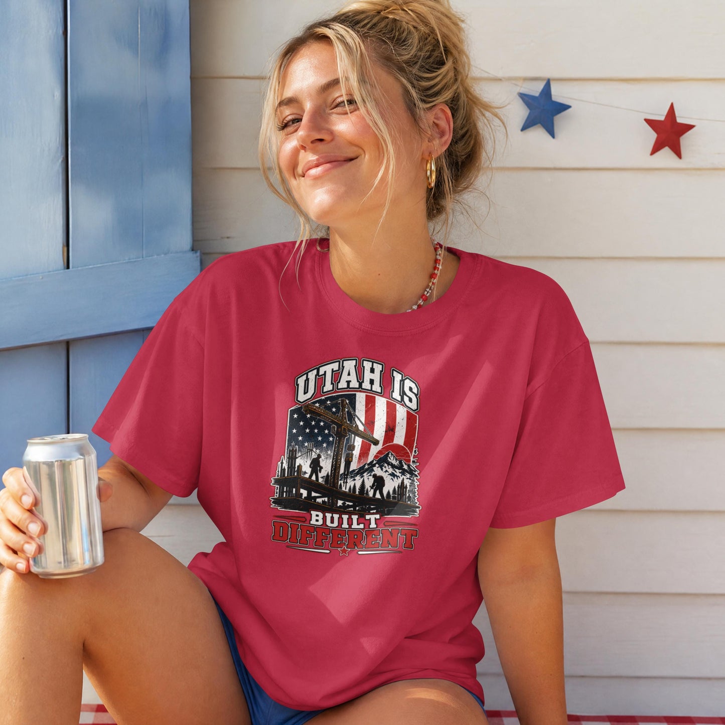 Utah Is Built Different T-Shirt – Utah Pride Patriotic Beehive State Tee